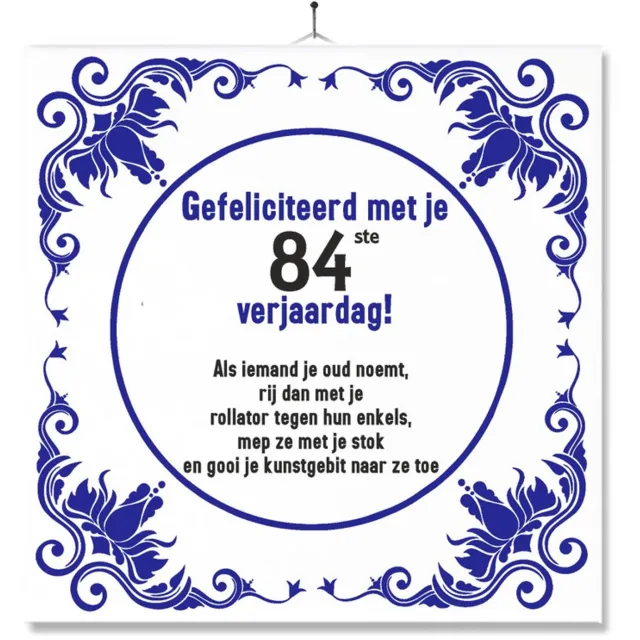 MC Living Tegel Met Opdruk | Grappig | Humor | Verjaardag kado | Gefeliciteerd met je 84ste verjaardag Multi-Color