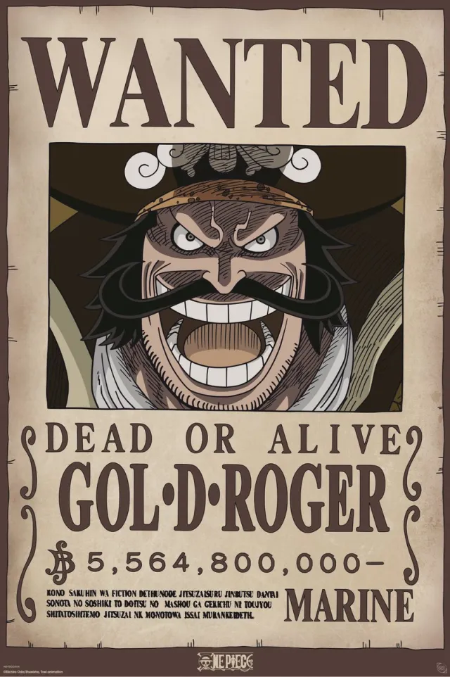 ABYSTYLE Poster One Piece - Wanted Gol ,D, Roger 61x91,5cm Divers