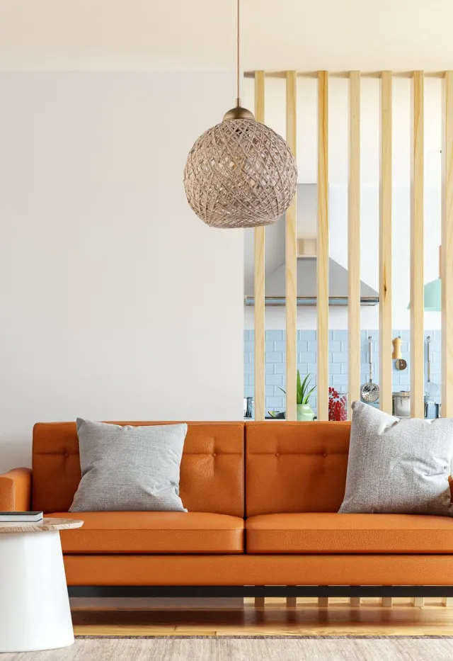 Vente-unique Asir - Kroonluchter - Bruin-wit - 24 x 55 x 24 cm Bruin wit