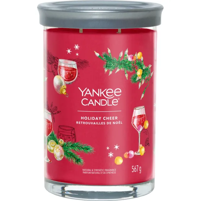 Yankee Candle Holiday Cheer Large Tumbler Geurkaars - 100 branduren - twee lonten Rood