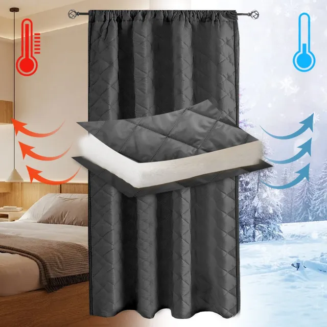 Qelus Isolerende Gordijnen Kant en Klaar 280GSM met Plooiband - Koude Bescherming en Warmtewerend - Verduisterend & Geluidsreducerend - 140x245cm - Gratis Tiebacks - Grijs