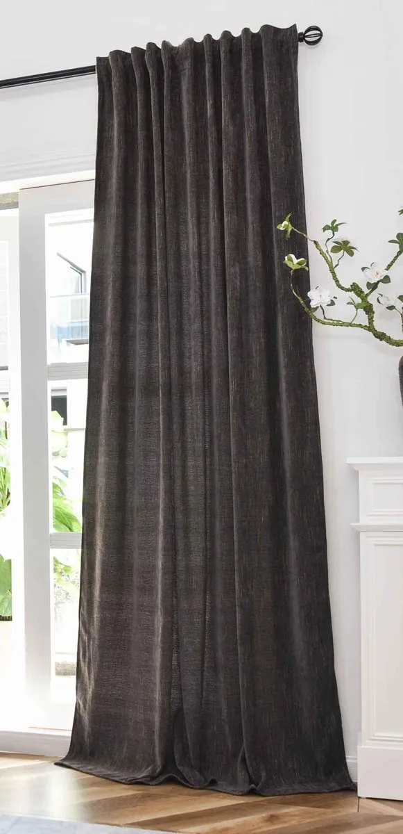 Ibenzoa Elegante bruine gordijn met gouden accenten en multiband ophanging Bruin goud