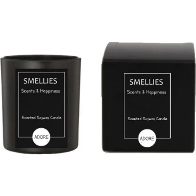 Smellie Smellies Utrecht - Geurkaars- Adore Verpakking zwart, kaars zelf wit