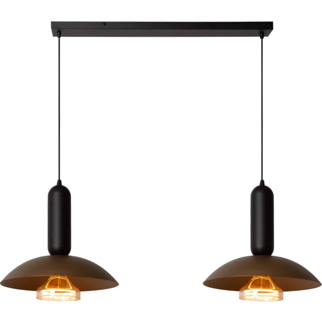 Lucide dimbare hanglamp GRANTHAM E27 Ø40 cm - bruin