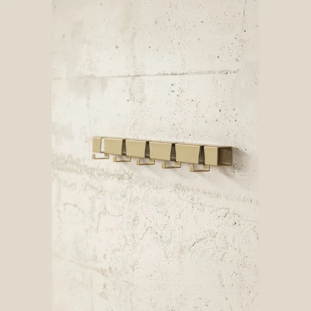 Vij5 Coatrack by the Meter - metalen design kapstok met 5 haken - Anodic Gold