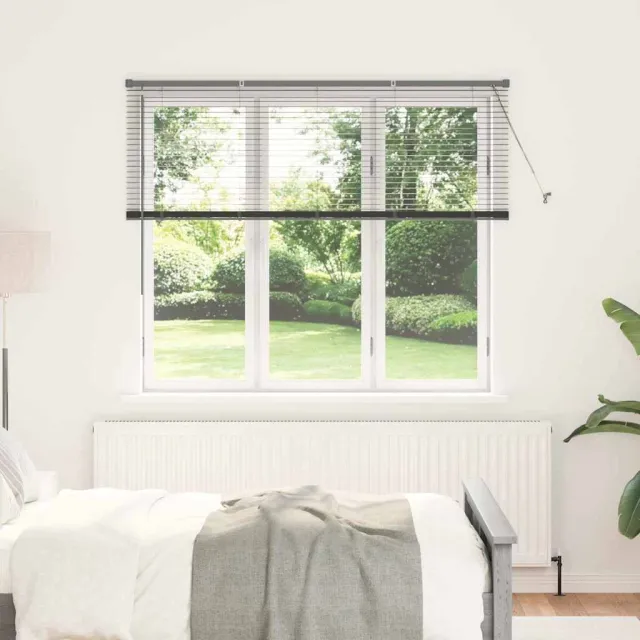 vidaXL Venetiaanse jaloezie Donkergrijs 130 x 160 cm 25 mm Aluminium