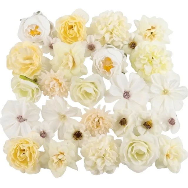 NUVEX Witte kunstbloemen set van 20 stuks kunstbloem decoratie bloemen voor muur krans DIY handwerk bruiloft feest interieur