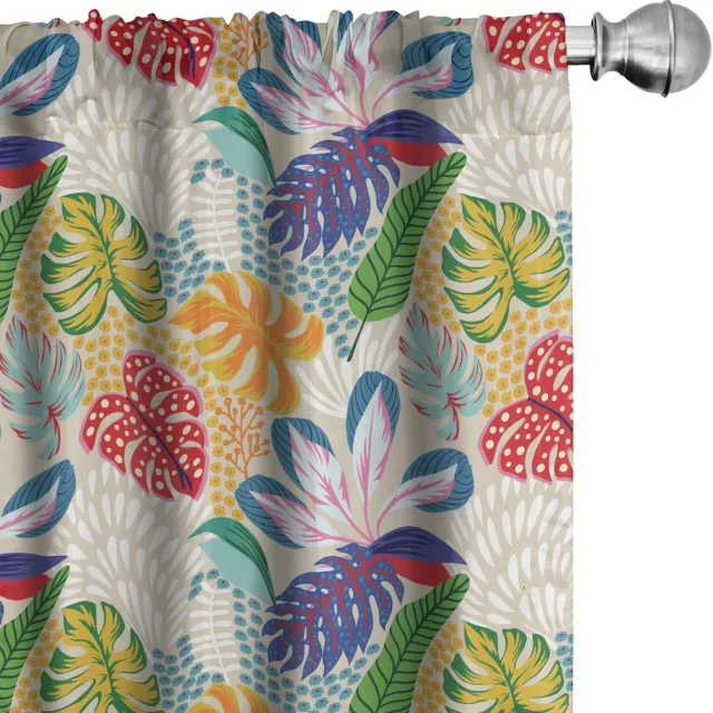 ABAKUHAUS Exotische Voorhangen – 2x75x175 cm – Meerkleurig Mehrfarbig