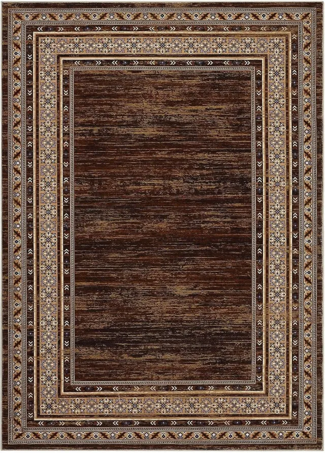 Danky Modern Vloerkleed Abstract Design 200x290 cm Roodbruin - Opvouwbaar Zacht Poolkleed met Antislip Onderkant