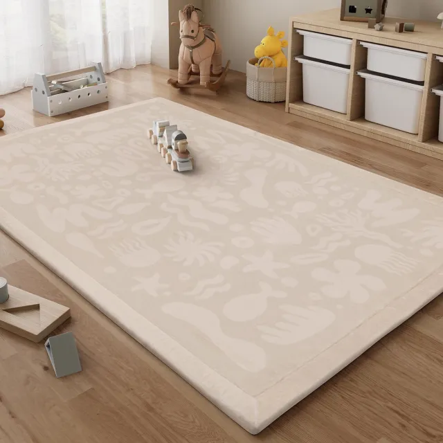 Little Olly Wasbaar speelkleed - Flo Beige - 80x150cm Crème