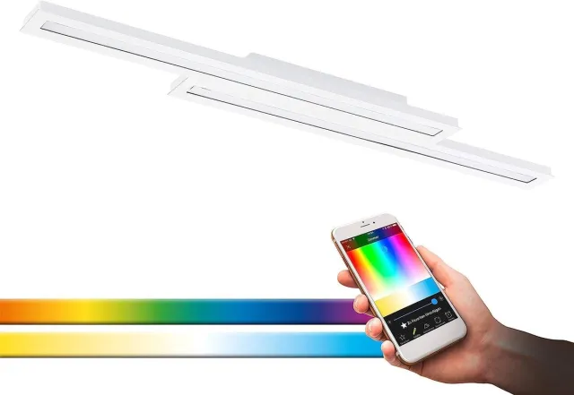 EGLO 32164 LED paneel plafondlamp Crosslink SALITERAS-C wit L: 116 cm B: 16 cm H: 5 cm dimbaar 2700-6500K met Connect functie