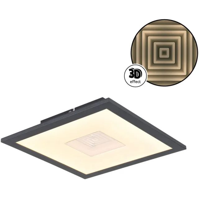 Globo LED plafondlamp 3D effect woonkamerlamp rookkleurige slaapkamerlamp, 12W 700lm warm wit, LxH 30x 6 cm