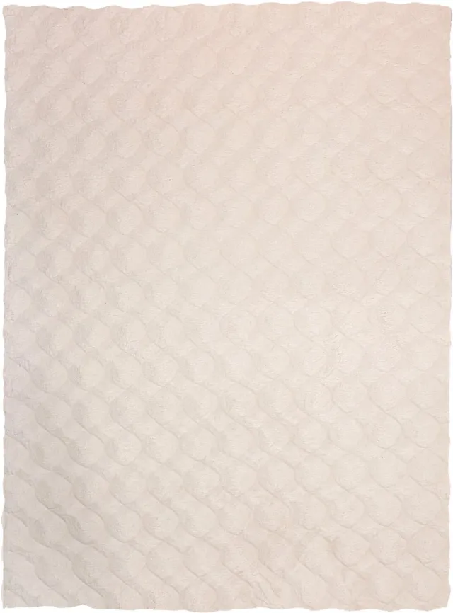 Padiro knus hoogpolig vloerkleed 80 x 150 cm - crème / offwhite - modern effen structuurontwerp - voor vloerverwarming - van polyester en katoen