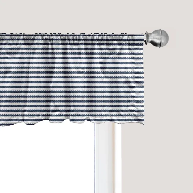 ABAKUHAUS Marine raamvalletje, gordijnvalletje voor keuken en slaapkamer met tunnelzoom, 137 cm x 45 cm, violetblauw en wit Violet, blauw en wit