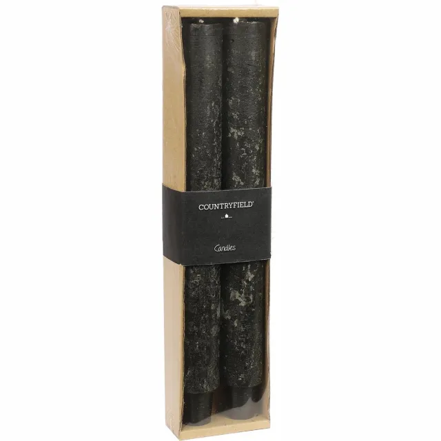 Countryfield Set van 2 kaarsen Countryfield 25cm | Zwart