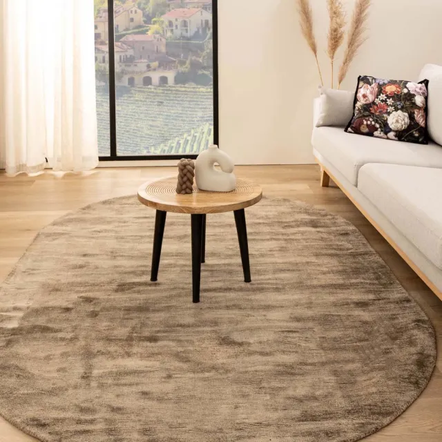 Paon Brillant Viscose vloerkleed ovaal - Glamour bruin 160x240