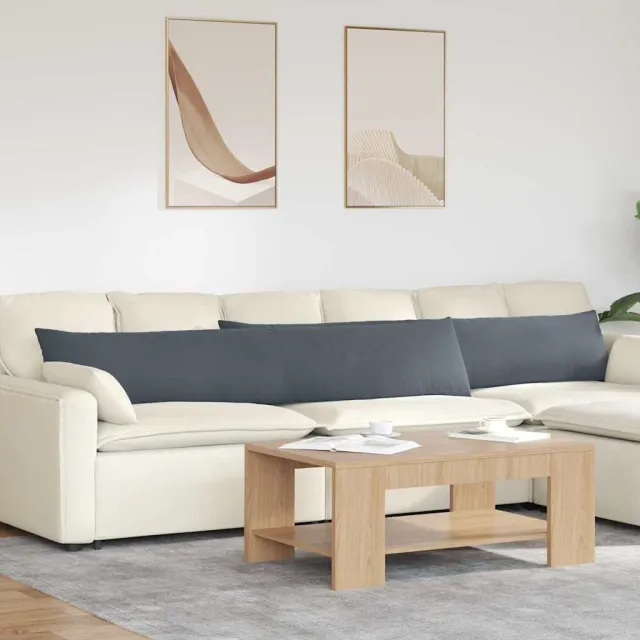 vidaXL Sofa Kussens 2 st fluweel Donkergrijs 200 x 40 cm