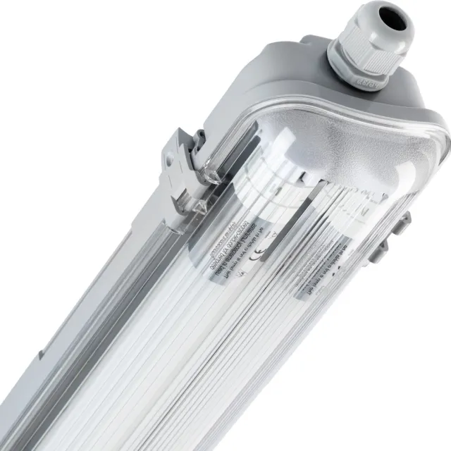 LED's light by Shada FastFix LED TL Armatuur dubbel 60 cm incl. 2 x LED TL lamp - voor alle ruimtes - 60cm - Tl-buizen - Tl-armaturen - Tl-verlichting Grijs