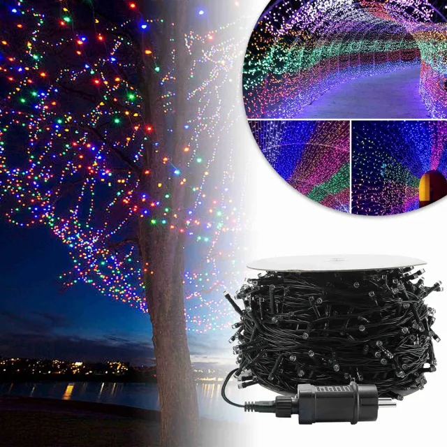 Aufun 80m LED-lichtketting Lichtwand Lichtgordijn 8 Lichtmodi IP44 Binnen/buiten voor Kamerdecoratie,Kerstmis,Halloween (800 LED's,meerkleurig)