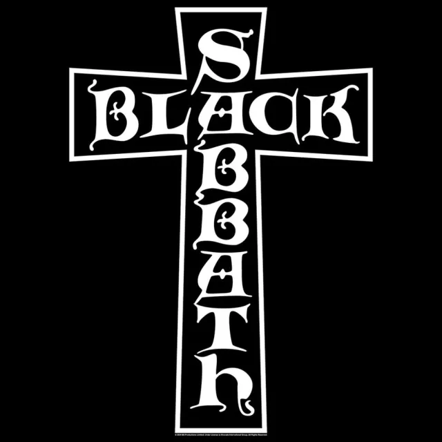 Rock Off Black Sabbath - Cross Textiel Poster - Zwart