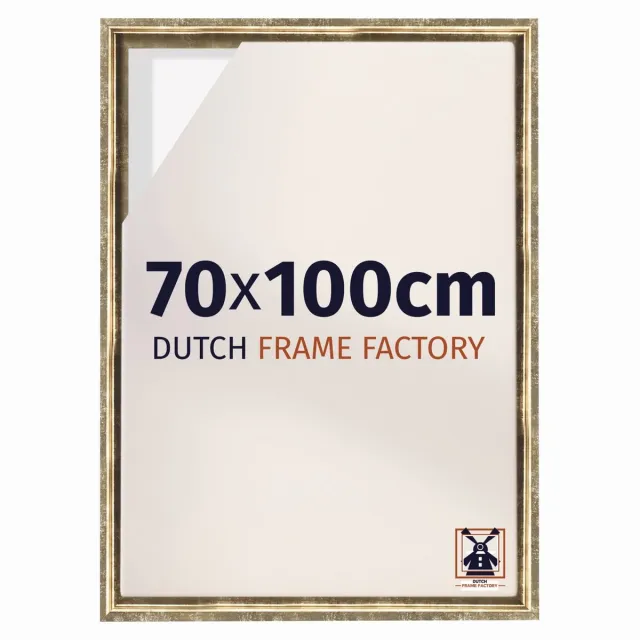 Dutch Frame Factory Baklijst 70x100 cm - Goud Antiek - Geschikt voor Canvasdoek - MDF Baklijst Lausanne