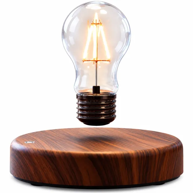North Collective Zwevende Gloeilamp - Bureau Lamp- Magische Magnetische Lamp - Nacht Lamp - Scandinavisch Design Bruin