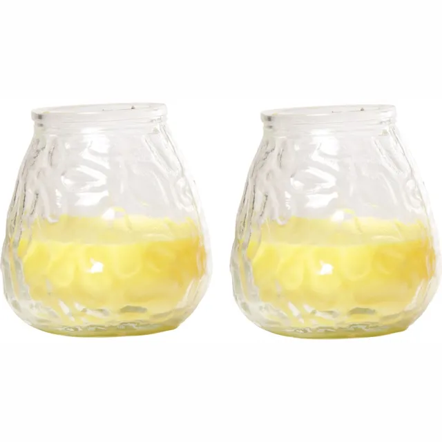 Cosy & Trendy Citronella lowboy tafelkaars - 2x - 10 cm - 40 branduren - citrusgeur Geel