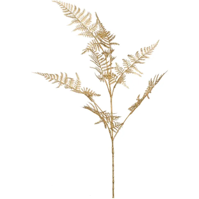 Fleurdirect Kunstbloem Asparagus Spray - Kunststof - Goud - 40 x 85 x 0 cm (BxHxD)