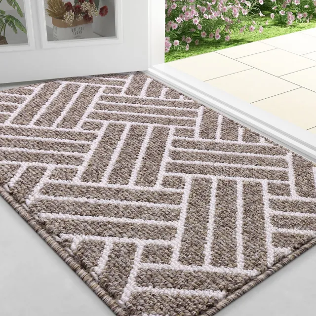 Homaxy Deurmat Binnen - Antislip Deurmat - Schoonloopmat - Deurmat voor binnen en buiten - kaki kleur - 58.5x150cm