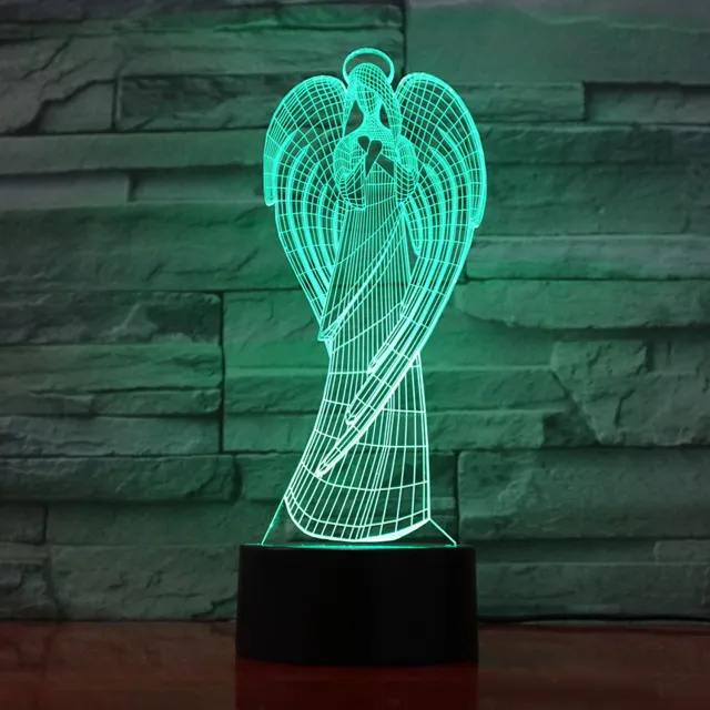 MC Living 3D Led Lamp Met Gravering - RGB 7 Kleuren - Engel