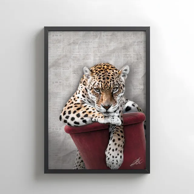 Lxry S.G.C Luipaard poster A3 rood