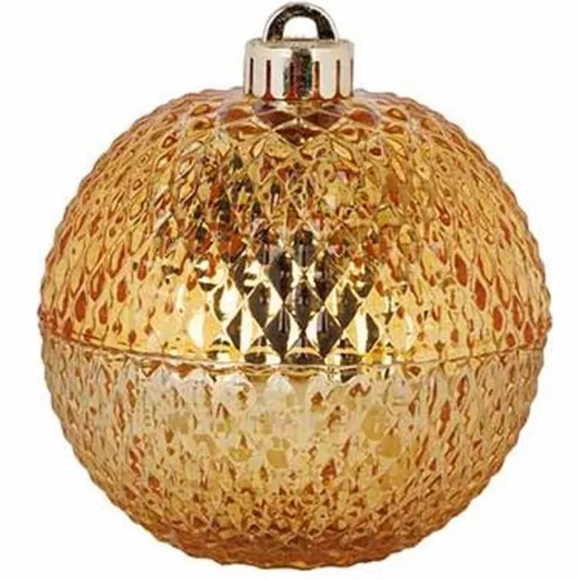Cosy @ Home Geurkaars Xmas Ball Vanilla Goud 11x11xh 13cm Glas
