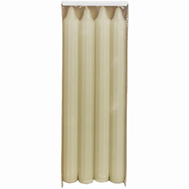 Rustik Lys grooved dinerkaarsen pistache set van 4 - paraffine - Ø 2,1 centimeter x 24 centimeter Groen