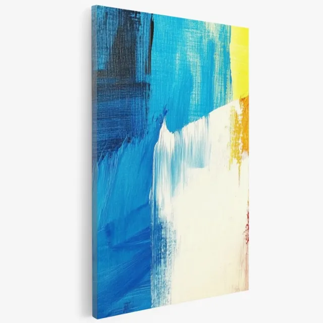 Saammp Canvas Schilderij - Kleurrijk geblokt - Abstract kunstwerk - 40x60 - Foto op canvas - Wanddecoratie - Muurdecoratie Woonkamer - Slaapkamer decoratie - Canvas Print Multicolor