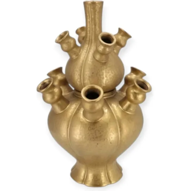 DK design Daan Kromhout - Vaas - Rotterdam - Tulpenvaas - Bloemenvaas - Keramiek - Goud - 25x25x36cm Robuust Goud
