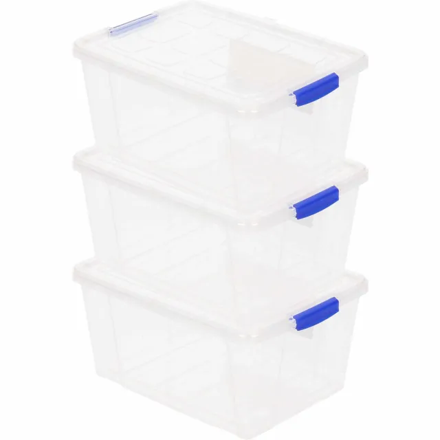 PLASTICFORTE Opbergbox met deksel - 12x - 1 liter - transparant - kunststof - opbergkist