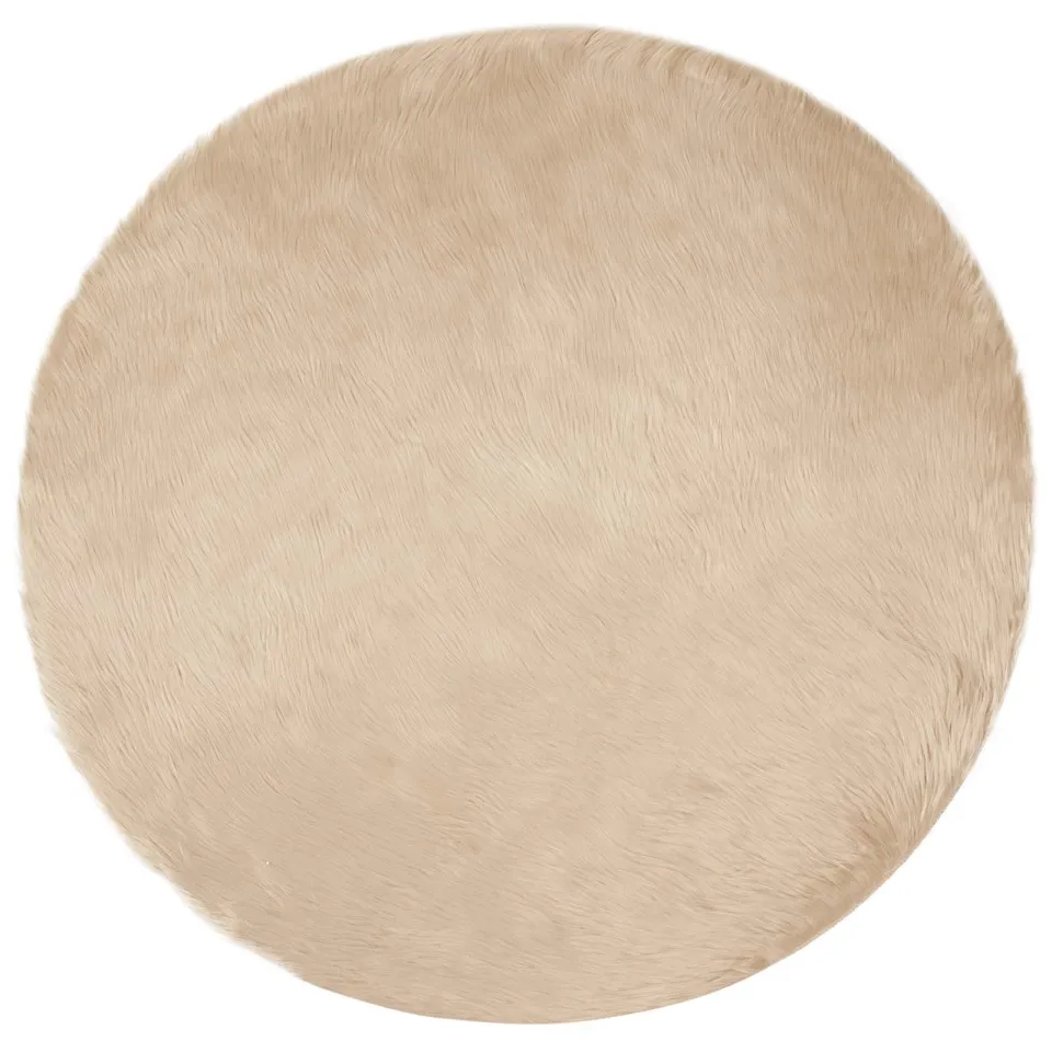 vidaXL Tapijt van imitatie TAFALLA Beige Ø 200 cm Polyester