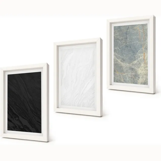Coloray 3-Delige Schilderij Set - Diverse kleuren elegante stenen constructies - 20x30 - Wanddecoratie - Muurdecoratie - Woonkamer - Moderne Wanddecoratie Witte lijst