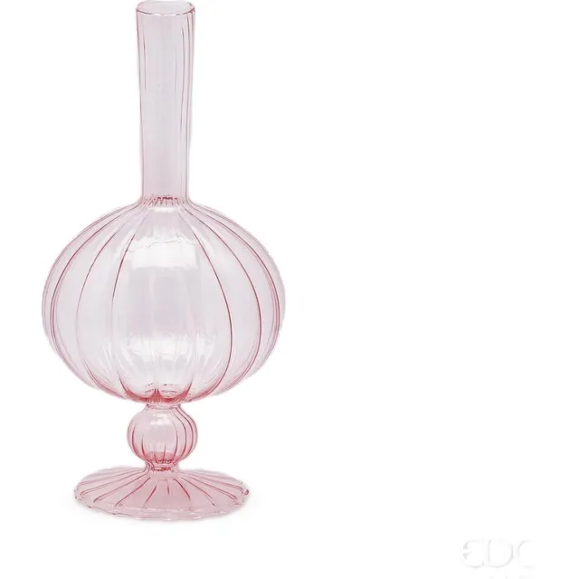 EDG Vaas- Glas - roze - D13 x H26 cm - Opening 2 cm