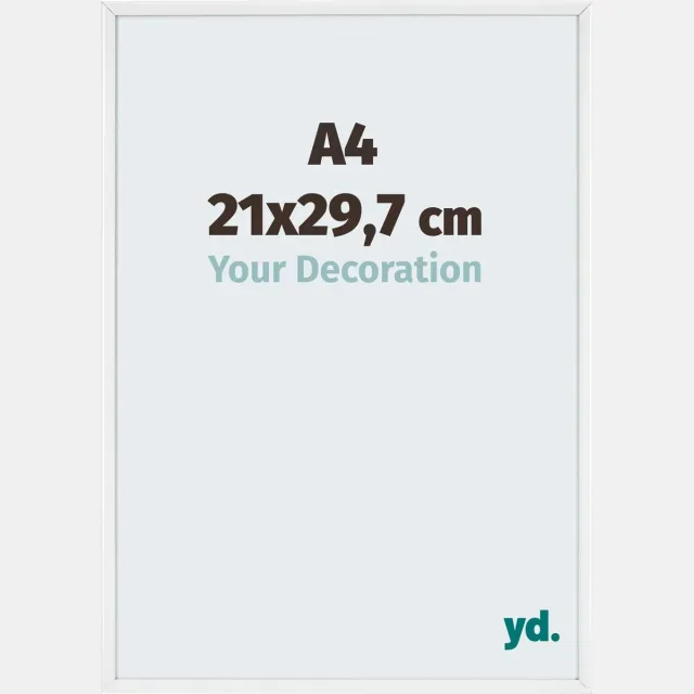 yd. Your Decoration - Fotolijst A4 21x 29,7 cm - Aluminium - Wit Hoogglans - Aurora