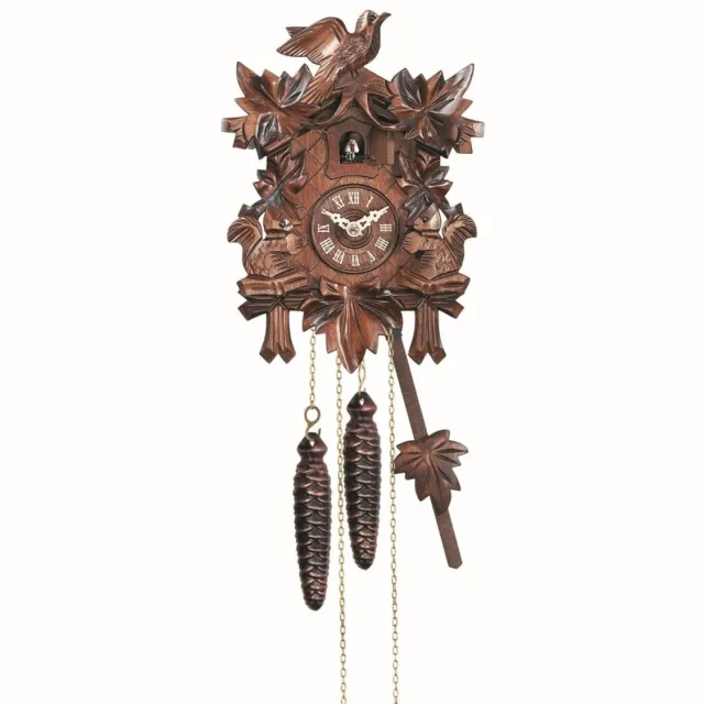 Engstler 622_Q - Koekoeksklok - Kwarts - Notenhout - 22 cm Bruin