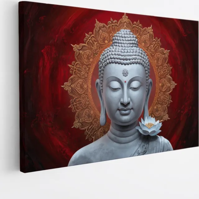 Saammp Canvas Schilderij - Boeddha - Religie - 60x40 - Foto op canvas - Wanddecoratie - Muurdecoratie Woonkamer - Canvas schilderijen Multicolor