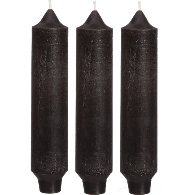 Palermo kaarsen set 3 stuks dia. 3.5 x H 17 cm zwart Hortus