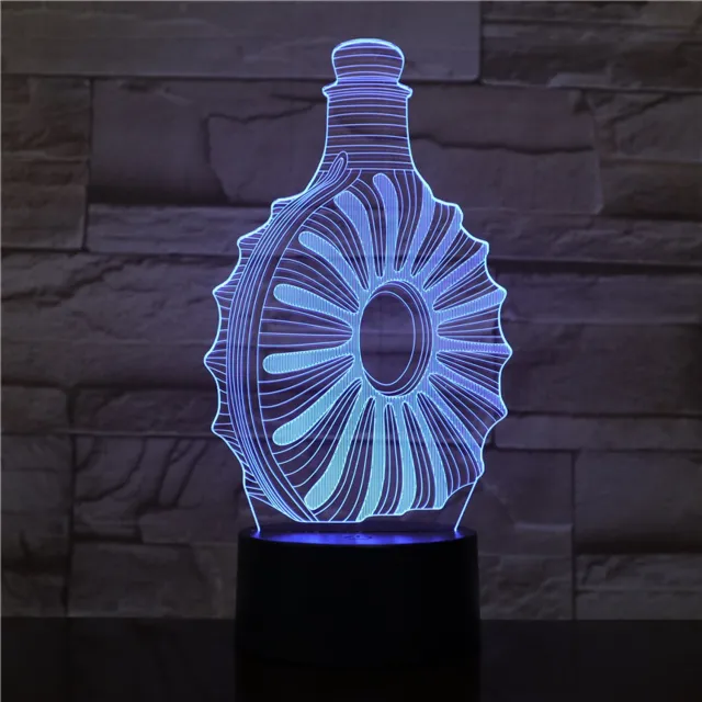 MC Living 3D Led Lamp Met Gravering - RGB 7 Kleuren - Fles