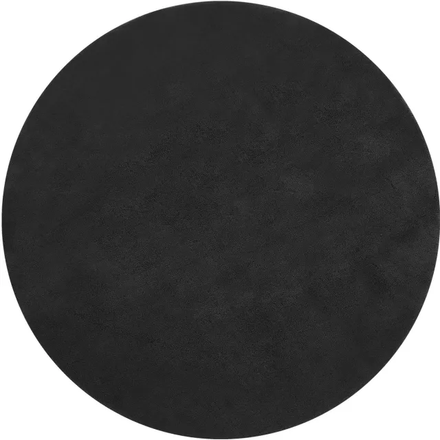 Tectake Kortpolig Vloerkleed - Rond - Ø120 cm - Zwart - 1630 g/m² Poolgewicht - Tapijt voor Woonkamer, Slaapkamer, Eetkamer - Onderhoudsvriendelijk en Wasbaar - Antislip Ondertapijt - Allergievriendelijk - Diverse maten en kleuren
