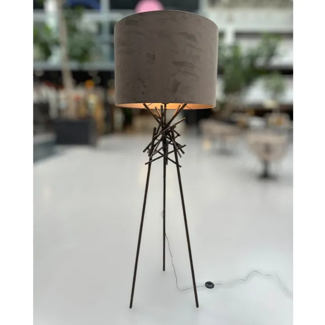 Vloerlamp Brut Brons met lampenkap Taupe