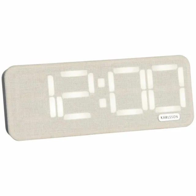 Karlsson Wekker Roanne - Gebroken wit - 21x3.3x8cm - Scandinavisch - Wekker voor slaapkamer - Wekkers