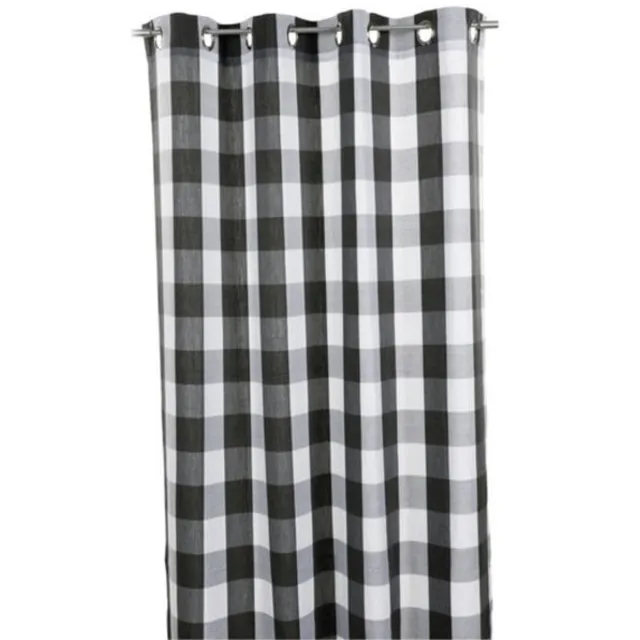 2LIF Marbella Curtain 140 cm x 260 cm Marbella gordijn zwart geblokt 140 cm x 260 cm zwart, wit