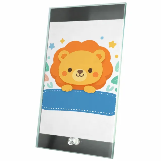 Mr Cadeautjes Glasframe 15 x 23 - design Een afgerond, vriendelijk dierportret met kleine decoratieve | cadeau Wit