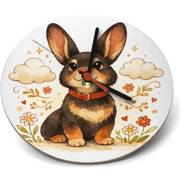 Mr Cadeautjes Klok rond Ø 19 - design Een speels dierportret met een rustige omlijsting en een zac | cadeau Wit